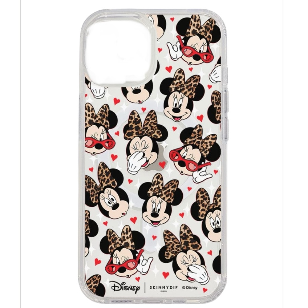 Disney Phone Case iPhone 15 Pro Max Minnie Mouse Leopard MagSafe Fast Charging